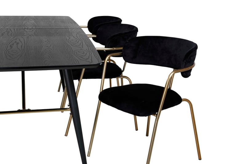 Rektangulär matgrupp Venture Home Svart Svart 6st - Møbler - Bord - Spisegruppe