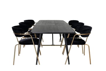 Rektangulär matgrupp Venture Home Svart Svart 6st - Møbler - Bord - Spisegruppe