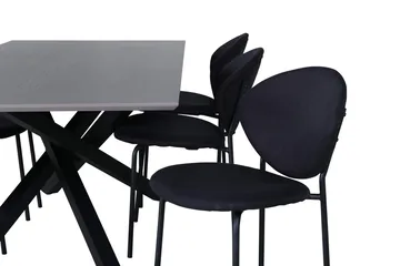 Rektangulär matgrupp Venture Home Svart Svart 6st - Møbler - Bord - Spisegruppe