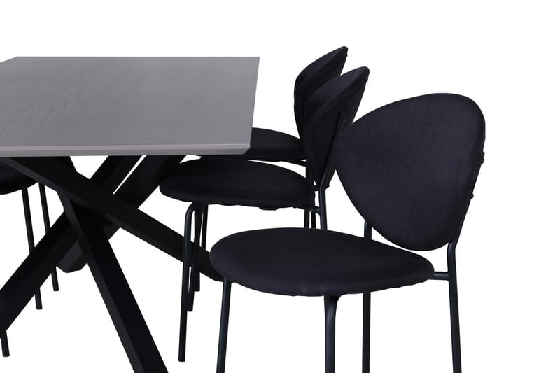 Rektangulär matgrupp Venture Home Svart Svart 6st - Møbler - Bord - Spisegruppe
