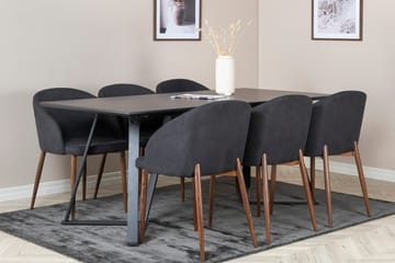Rektangulär matgrupp Venture Home Svart Svart 6st - Møbler - Bord - Spisegruppe