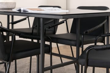 Rektangulär matgrupp Venture Home Svart Svart 6st - Møbler - Bord - Spisegruppe
