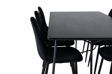 Rektangulär matgrupp Venture Home Svart Svart 6st - Møbler - Bord - Spisegruppe