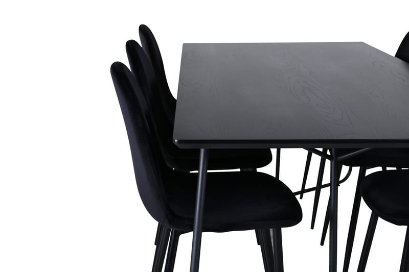 Rektangulär matgrupp Venture Home Svart Svart 6st - Møbler - Bord - Spisegruppe