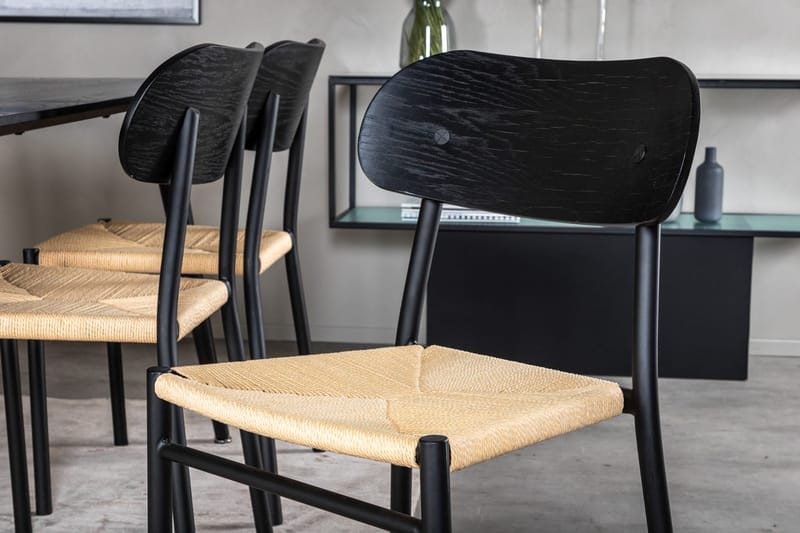 Rektangulär matgrupp Venture Home Svart Svart 6st - Møbler - Bord - Spisegruppe