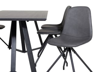 Rektangulär matgrupp Venture Home Svart Svart 6st - Møbler - Bord - Spisegruppe