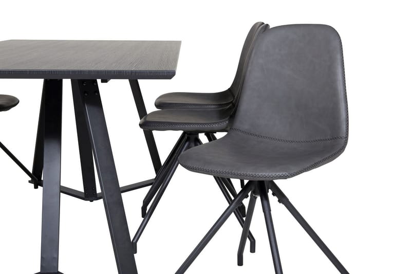 Rektangulär matgrupp Venture Home Svart Svart 6st - Møbler - Bord - Spisegruppe