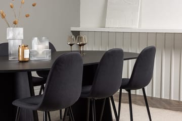 Rektangulär matgrupp Venture Home Svart Svart 6st - Møbler - Bord - Spisegruppe
