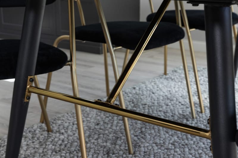 Rektangulär matgrupp Venture Home Svart Svart 6st - Møbler - Bord - Spisegruppe
