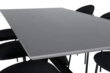 Rektangulär matgrupp Venture Home Svart Svart 6st - Møbler - Bord - Spisegruppe