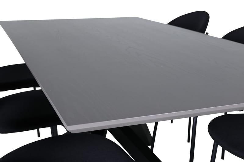 Rektangulär matgrupp Venture Home Svart Svart 6st - M øbler - Bord - Spisegruppe