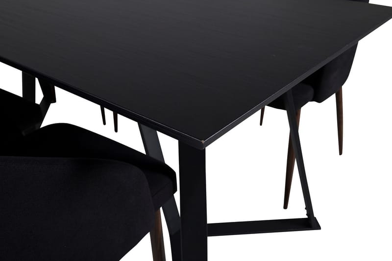 Rektangulär matgrupp Venture Home Svart Svart 6st - Møbler - Bord - Spisegruppe
