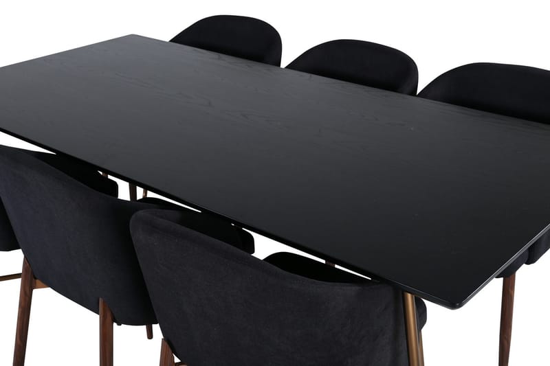 Rektangulär matgrupp Venture Home Svart Svart 6st - Møbler - Bord - Spisegruppe