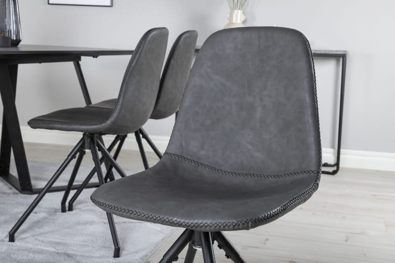 Rektangulär matgrupp Venture Home Svart Svart 6st - Møbler - Bord - Spisegruppe