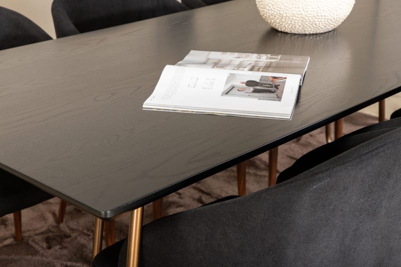 Rektangulär matgrupp Venture Home Svart Svart 6st - Møbler - Bord - Spisegruppe