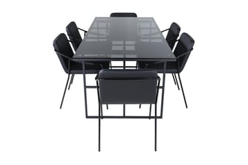 Rektangulär matgrupp Venture Home Svart Svart 6st - Møbler - Bord - Spisegruppe