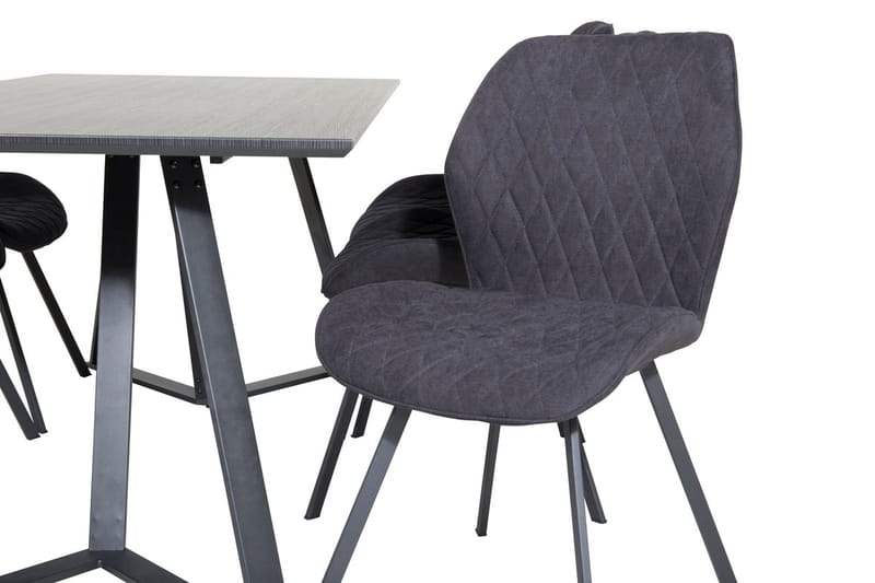 Rektangulär matgrupp Venture Home Svart Svart 6st - Møbler - Bord - Spisegruppe