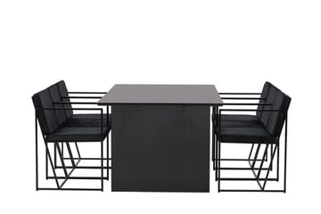 Rektangulär matgrupp Venture Home Svart Svart 6st - Møbler - Bord - Spisegruppe