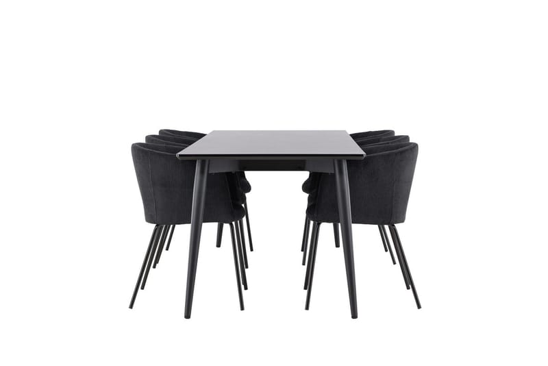 Rektangulär matgrupp Venture Home Svart Svart 6st - Møbler - Bord - Spisegruppe