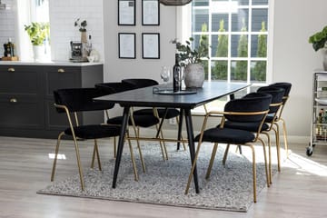 Rektangulär matgrupp Venture Home Svart Svart 6st - Møbler - Bord - Spisegruppe