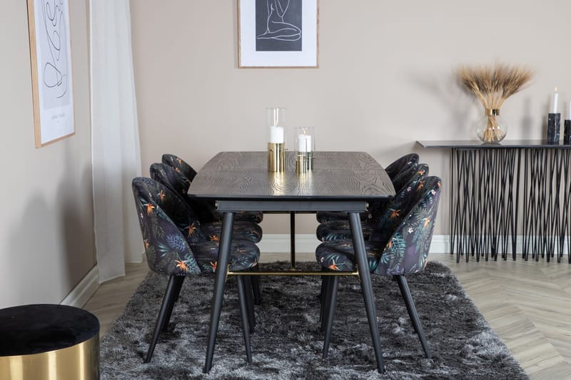 Rektangulär matgrupp Venture Home Svart Svart 6st - M øbler - Bord - Spisegruppe