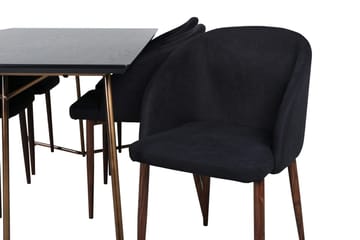 Rektangulär matgrupp Venture Home Svart Svart 6st - Møbler - Bord - Spisegruppe