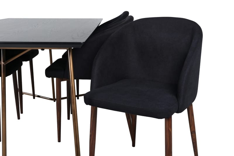 Rektangulär matgrupp Venture Home Svart Svart 6st - Møbler - Bord - Spisegruppe