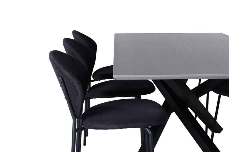 Rektangulär matgrupp Venture Home Svart Svart 6st - Møbler - Bord - Spisegruppe