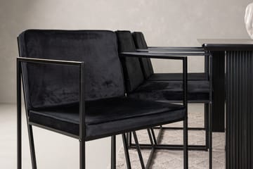 Rektangulär matgrupp Venture Home Svart Svart 6st - Møbler - Bord - Spisegruppe