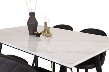 Rektangulär matgrupp Venture Home Svart Svart - Møbler - Bord - Spisegruppe