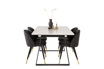 Rektangulär matgrupp Venture Home Svart Svart - Møbler - Bord - Spisegruppe