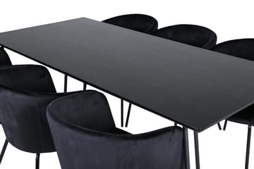 Rektangulär matgrupp Venture Home Svart Svart - Møbler - Bord - Spisegruppe