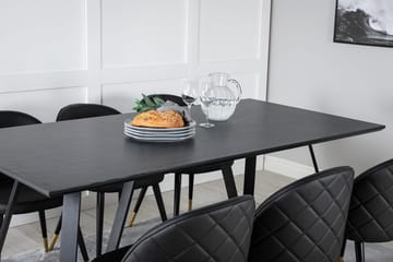 Rektangulär matgrupp Venture Home Svart Svart - Møbler - Bord - Spisegruppe
