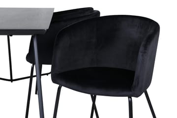 Rektangulär matgrupp Venture Home Svart Svart - Møbler - Bord - Spisegruppe