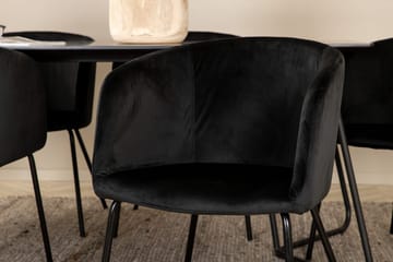 Rektangulär matgrupp Venture Home Svart Svart - Møbler - Bord - Spisegruppe