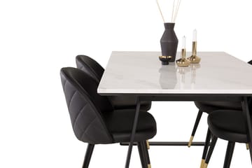 Rektangulär matgrupp Venture Home Svart Svart - Møbler - Bord - Spisegruppe