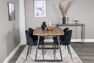 Rektangulär matgrupp Venture Home Svart Valnöt 4st - Møbler - Bord - Spisegruppe