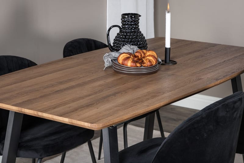 Rektangulär matgrupp Venture Home Svart Valnöt 4st - Møbler - Bord - Spisegruppe