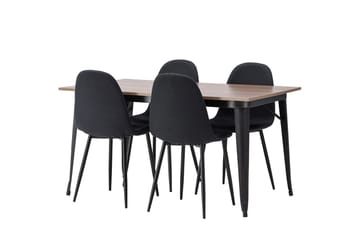 Rektangulär matgrupp Venture Home Svart Valnöt 4st - Møbler - Bord - Spisegruppe