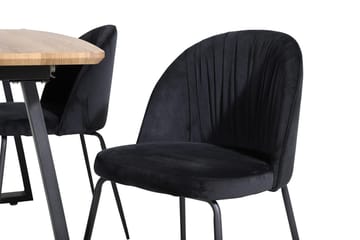 Rektangulär matgrupp Venture Home Svart Valnöt 4st - Møbler - Bord - Spisegruppe