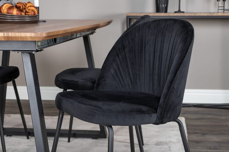 Rektangulär matgrupp Venture Home Svart Valnöt 4st - Møbler - Bord - Spisegruppe