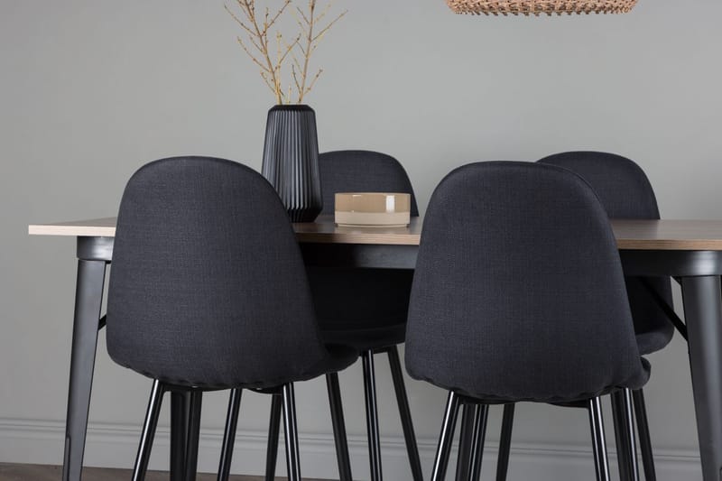 Rektangulär matgrupp Venture Home Svart Valnöt 4st - Møbler - Bord - Spisegruppe
