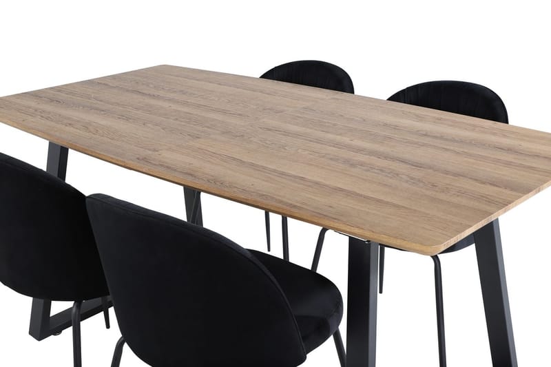 Rektangulär matgrupp Venture Home Svart Valnöt 4st - Møbler - Bord - Spisegruppe