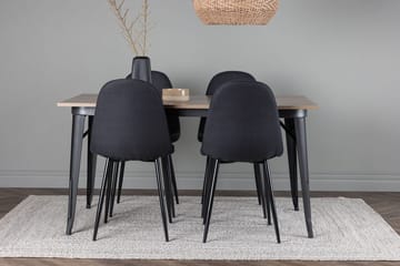 Rektangulär matgrupp Venture Home Svart Valnöt 4st - Møbler - Bord - Spisegruppe