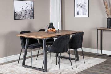 Rektangulär matgrupp Venture Home Svart Valnöt 4st - Møbler - Bord - Spisegruppe