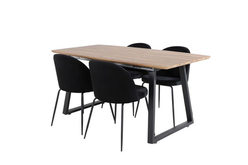 Rektangulär matgrupp Venture Home Svart Valnöt 4st - Møbler - Bord - Spisegruppe