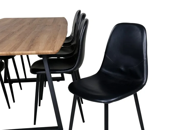 Rektangulär matgrupp Venture Home Svart Valnöt 8st - Møbler - Bord - Spisegruppe