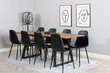 Rektangulär matgrupp Venture Home Svart Valnöt 8st - Møbler - Bord - Spisegruppe