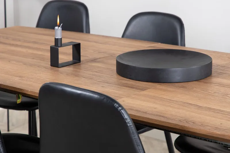 Rektangulär matgrupp Venture Home Svart Valnöt 8st - Møbler - Bord - Spisegruppe