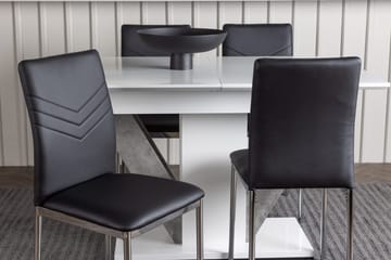 Rektangulär matgrupp Venture Home Svart Vit 4st - Møbler - Bord - Spisegruppe